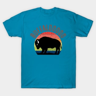 Vintage Buffalo Sunset Buffalooooo Lucky Slot Machine Tee T-Shirt